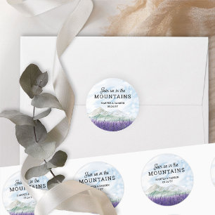 Doe mee in de Mountains Lavender Valley Wedding Ronde Sticker