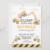 Doe mee met de bemanning kiepwagens bouw verjaarda kaart (Voorkant)