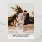 Doe mee met de gouden foto dubbelzijdige bruiloft folie uitnodiging (Achterkant)