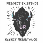 Doe mee met de kudde. extra kleine bizon sticker (Voorkant)