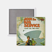 Doe mee met de luchtdienst ~ Geef 'Er het Pistool Magneet (Voorkant / Achterkant)
