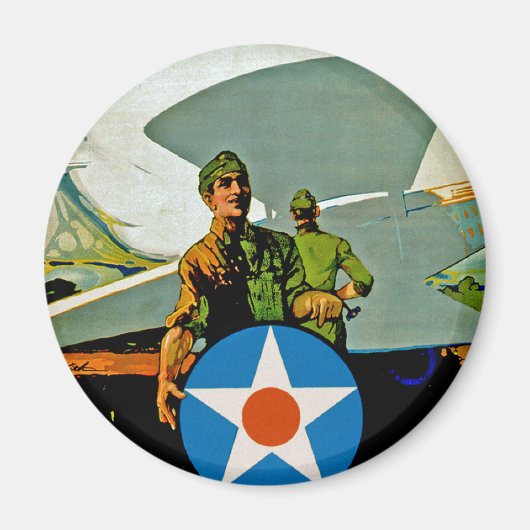 Doe mee met de luchtdienst ~ Geef 'Er het Pistool Magneet (Voorkant)