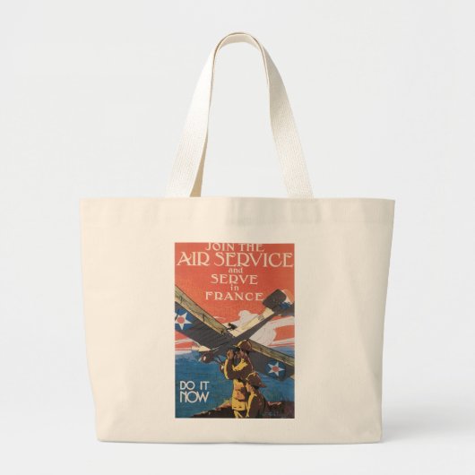 Doe mee met de luchtdienst grote tote bag (Voorkant)