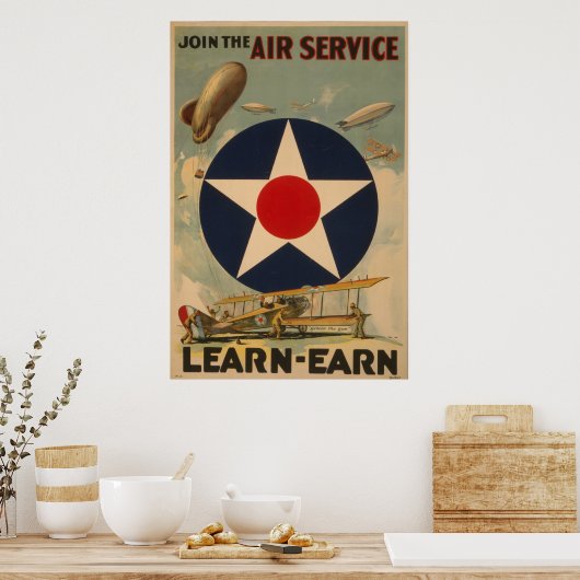 Doe mee met de luchtdienst poster (Keuken)