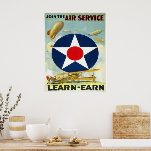 Doe mee met de luchtdienst poster (Keuken)