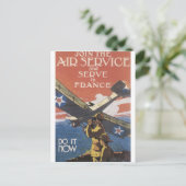 "Doe mee met de luchtdienst" rond 1917 Briefkaart (Staand voorkant)