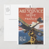 "Doe mee met de luchtdienst" rond 1917 Briefkaart (Voorkant / Achterkant)