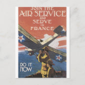 "Doe mee met de luchtdienst" rond 1917 Briefkaart (Voorkant)