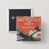 Doe mee met de luchtdienst vierkante button 5,1 cm (Voorkant /achterkant)