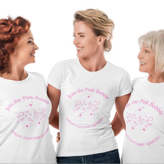 Doe mee met de roze bubbel t-shirt