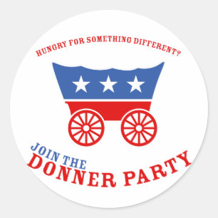 Doe mee met de sticker van de Donner Party