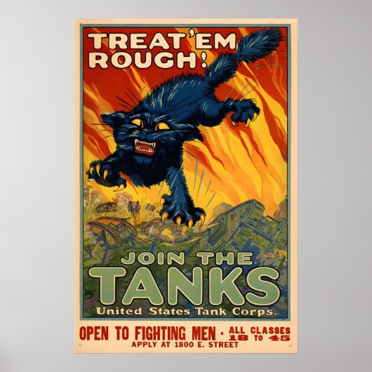 Doe mee met de Tanks Poster - Eerste Wereldoorlog (Voorkant)