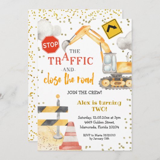 Doe mee met de uitnodiging voor de bouw van de bon (Voorkant / Achterkant)