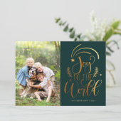 Doe mee met de World Green Gold Photo met Kerstmis Feestdagenkaart (Staand voorkant)