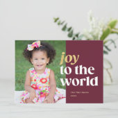 Doe mee met de World Red & Gold Holiday-fotokaart Feestdagenkaart (Staand voorkant)