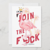 Doe mee met de zwerm leuke roze flamingo verjaarda kaart (Voorkant)