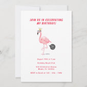 Doe mee met de zwerm leuke roze flamingo verjaarda kaart (Achterkant)