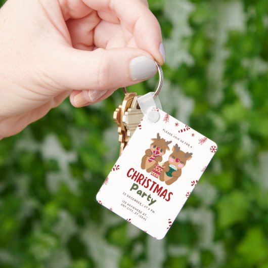 Doe mee met een kerstfeest om 20.00 uur Sleutelhan Sleutelhanger (Hand)