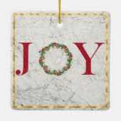 Doe mee met gouden Lijst op marmer Keramisch Ornament (Achterkant)