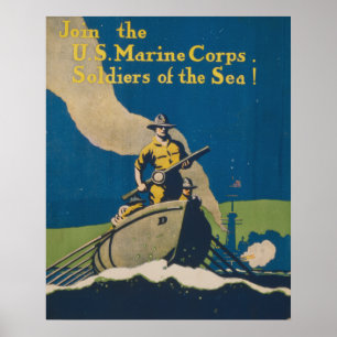Doe mee met het Amerikaanse mariniers. Soldaten va Poster