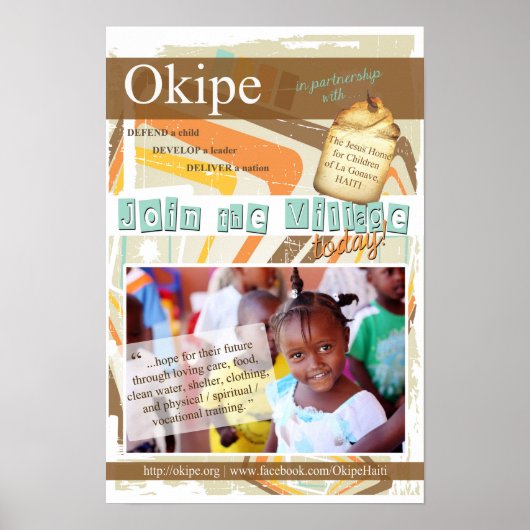 Doe mee met het dorp - Poster (13 x 19,5 inch) (Voorkant)
