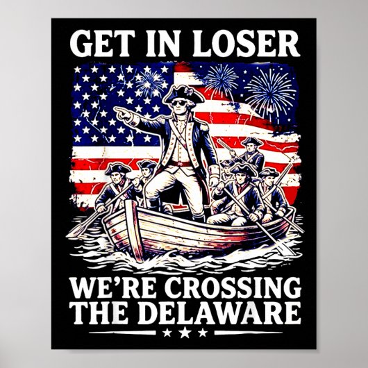 Doe mee met het oversteken van de delaware 4 juli poster (Voorkant)