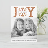 Doe mee met koperen sneeuwvlokken voor kerstmis feestdagenkaart (Staand voorkant)