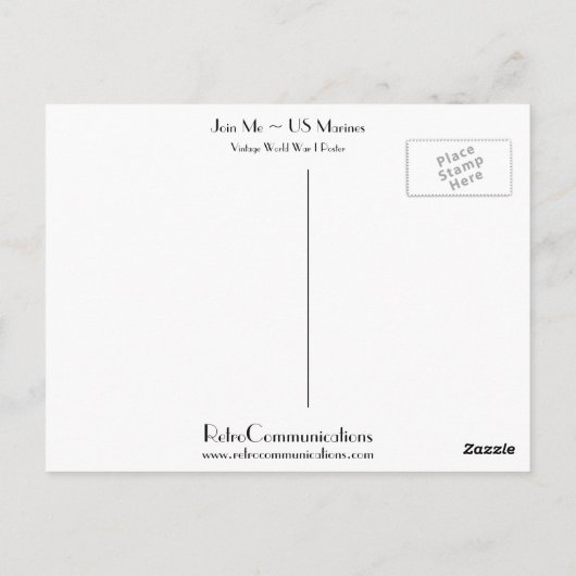 Doe mee met me ~ US Marines Briefkaart (Achterkant)