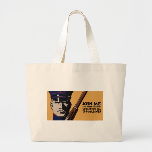 Doe mee met me ~ US Marines Grote Tote Bag (Voorkant)