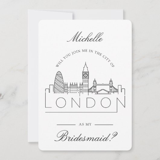 Doe mee met mij in Londen | Uitnodiging bruiloftsg (Voorkant)