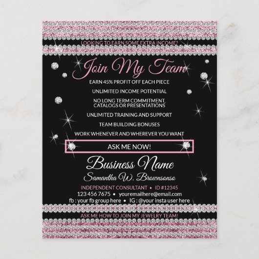 Doe mee met mijn team, juwelen gebllen flyer (Voorkant)