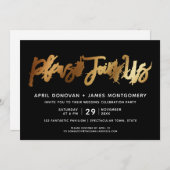 Doe mee met ons borstel typografie bruiloft uitnod kaart (Voorkant / Achterkant)