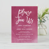 Doe mee met ons borstel typografie bruiloft uitnod kaart (Staand voorkant)