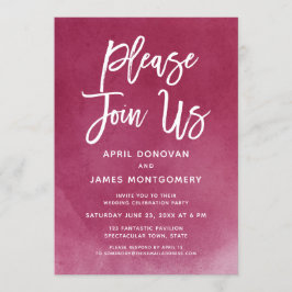 Doe mee met ons borstel typografie bruiloft uitnod kaart