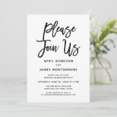 Doe mee met ons borstel typografie bruiloft uitnod kaart (Staand voorkant)