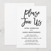 Doe mee met ons borstel typografie bruiloft uitnod kaart (Voorkant / Achterkant)