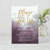 Doe mee met ons borstel typografie bruiloft uitnod kaart (Staand voorkant)