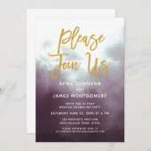 Doe mee met ons borstel typografie bruiloft uitnod kaart (Voorkant / Achterkant)