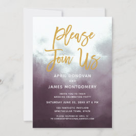 Doe mee met ons borstel typografie bruiloft uitnod kaart