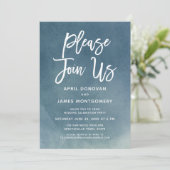 Doe mee met ons borstel typografie bruiloft uitnod kaart (Staand voorkant)