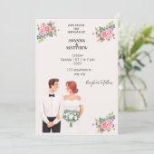 Doe mee met ons bruiloft kaart (Staand voorkant)