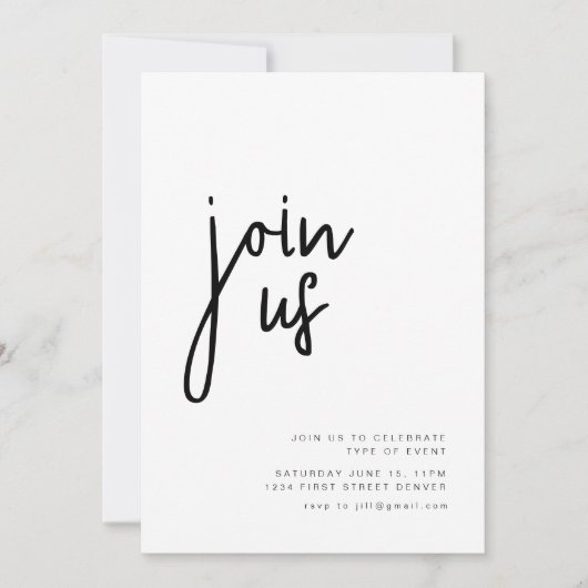 Doe mee met ons feest uitnodiging alle gelegenheid (Voorkant)