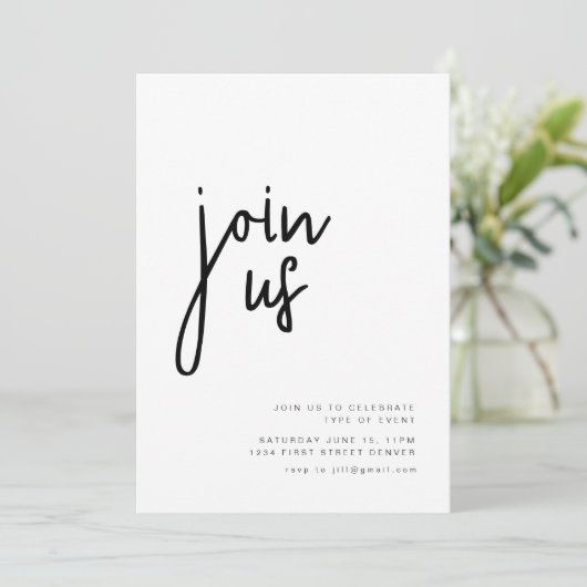 Doe mee met ons feest uitnodiging alle gelegenheid (Staand voorkant)