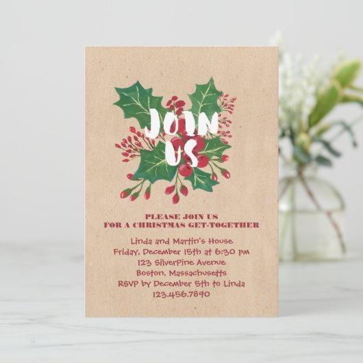 Doe mee met ons kerstfeest kaart (Staand voorkant)