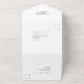 Doe mee met ons Minimalistisch Script Black White All In One Uitnodiging (Buitenkant)