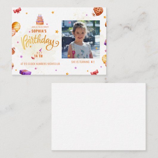 Doe mee met ons om de uitnodiging voor verjaardags (Voorkant / Achterkant)