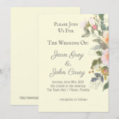 Doe mee met ons Peach Floral Wedding Kaart (Voorkant / Achterkant)