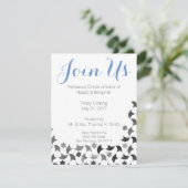 Doe mee met ons repetitief diner | Blauw-witte gri Kaart (Staand voorkant)