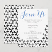 Doe mee met ons repetitief diner | Blauw-witte gri Kaart (Voorkant / Achterkant)