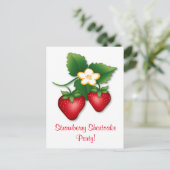 Doe mee met ons Strawberry Shortcake-feest Briefkaart (Staand voorkant)